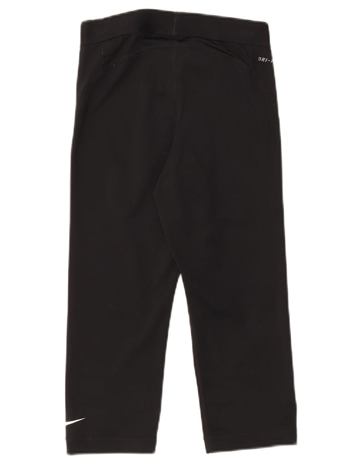 Damskie spodnie dresowe Nike Capri Graphic UK 10, małe, czarne, poliestrowe