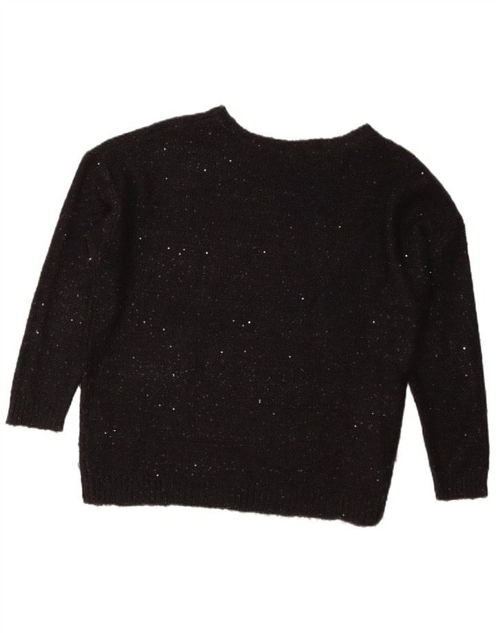 Marks & Spencer Damski sweter oversize z dekoltem w łódkę, UK 14, duży, czarny
