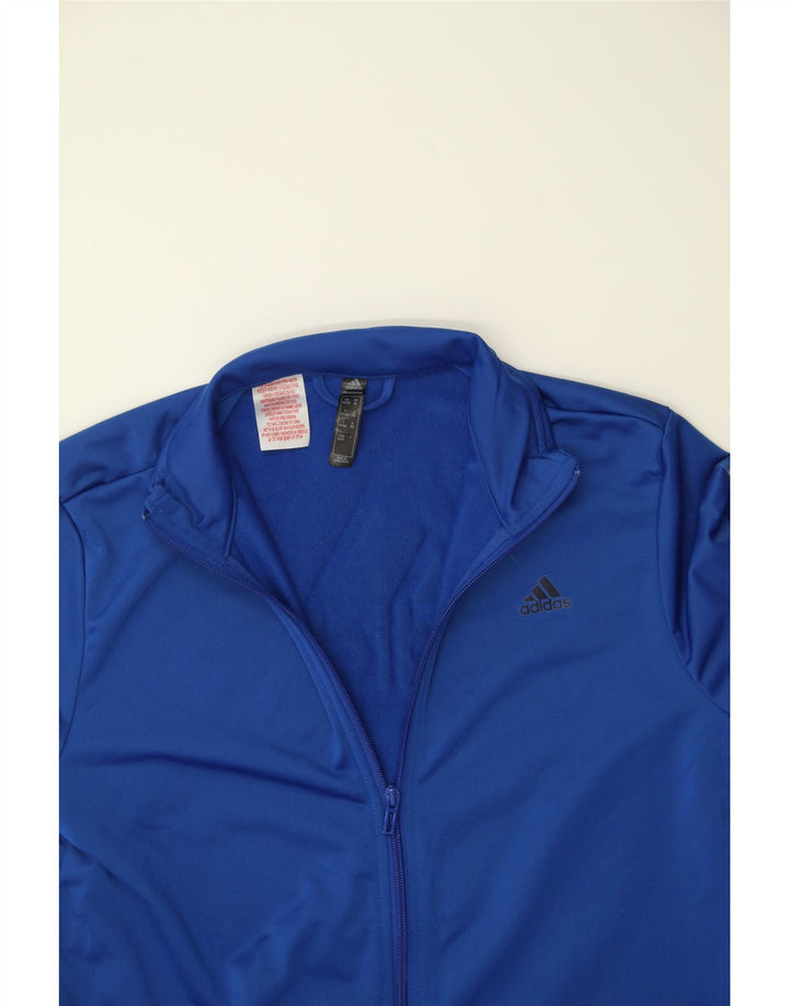 ADIDAS Boys Graphic Tracksuit Top Jacket 15-16 Years Blue Polyester Vintage Adidas and Second-Hand Adidas from Messina Hembry 