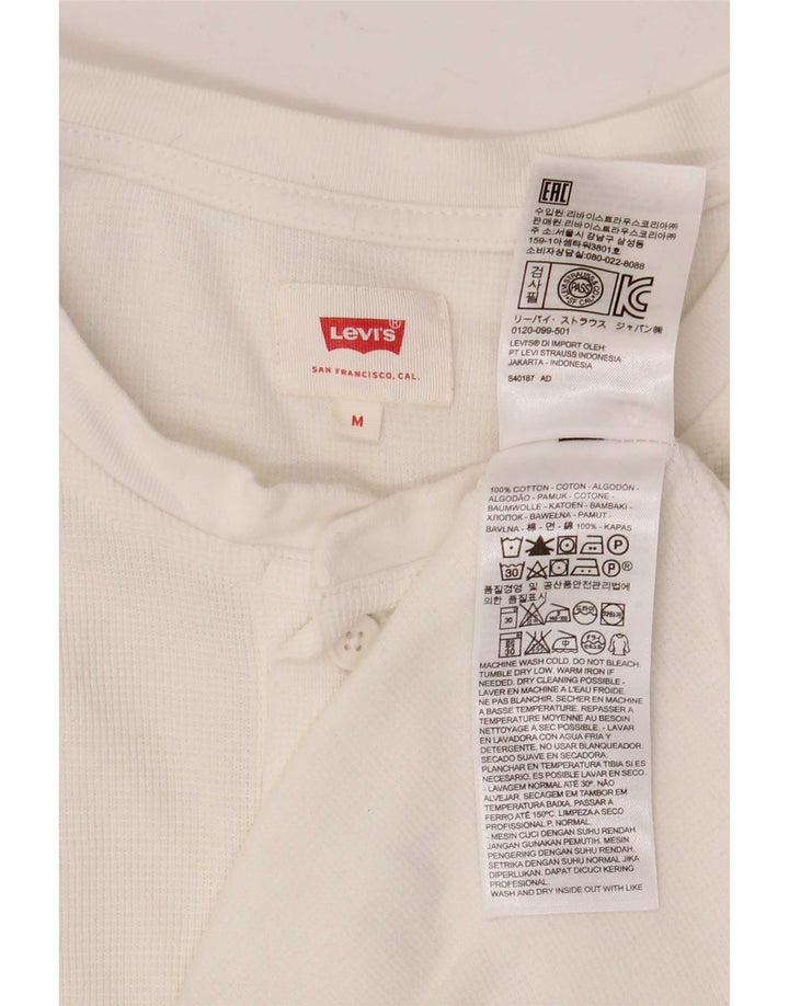 Męski top Levi's z długim rękawem, średniej wielkości, z białej bawełny