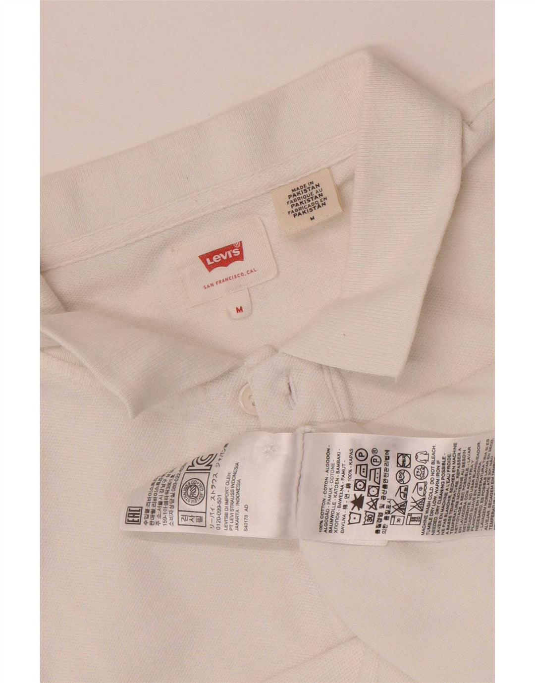 Męska koszulka polo Levi's, średnia biała bawełna