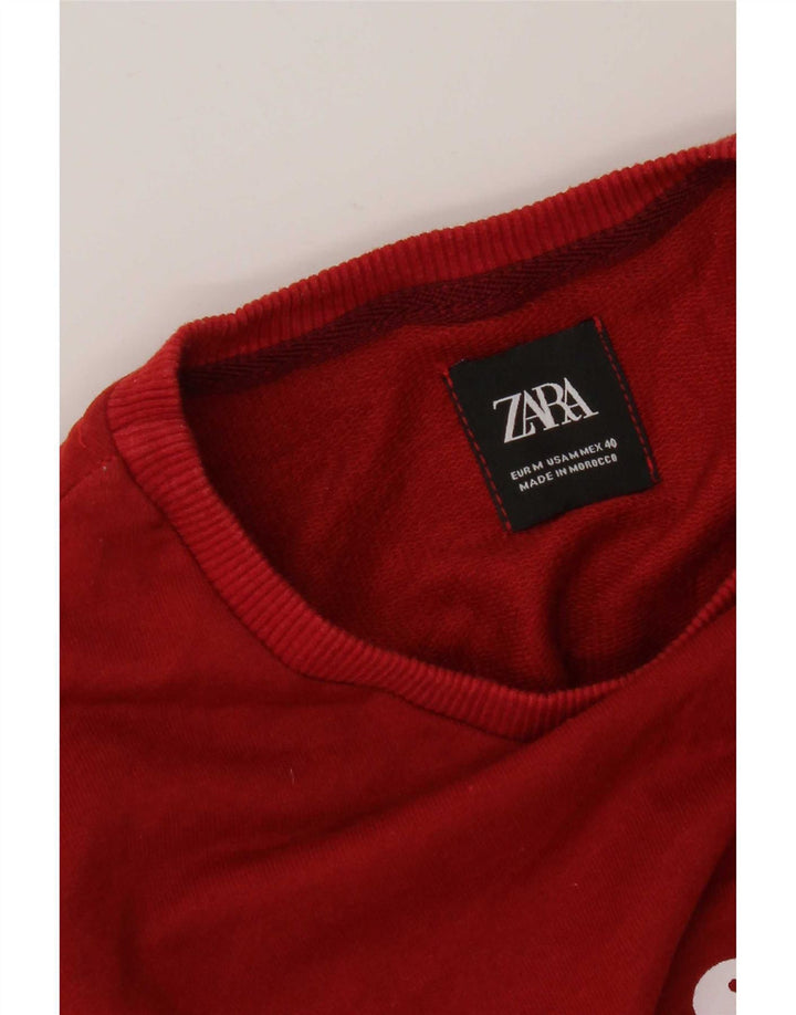 Męska bluza z grafiką Zara, bawełniana, średnia czerwona