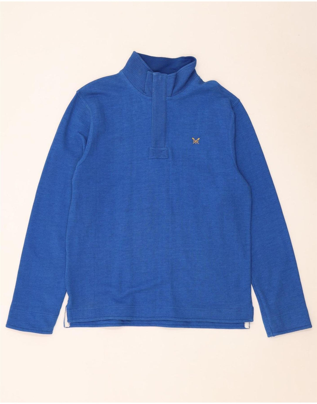 Crew Clothing Męska bluza z zamkiem błyskawicznym, średnioniebieska, bawełniana