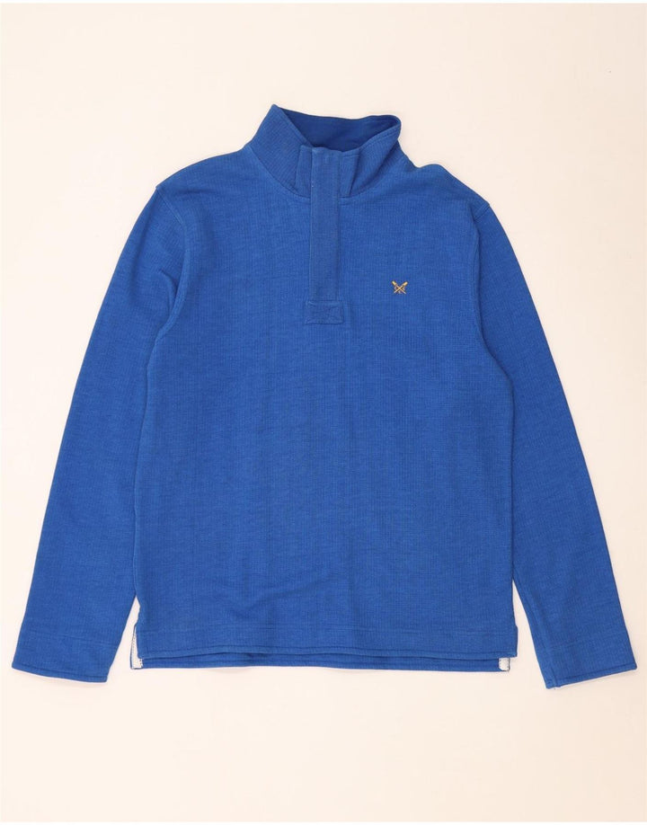 Crew Clothing Męska bluza z zamkiem błyskawicznym, średnioniebieska, bawełniana