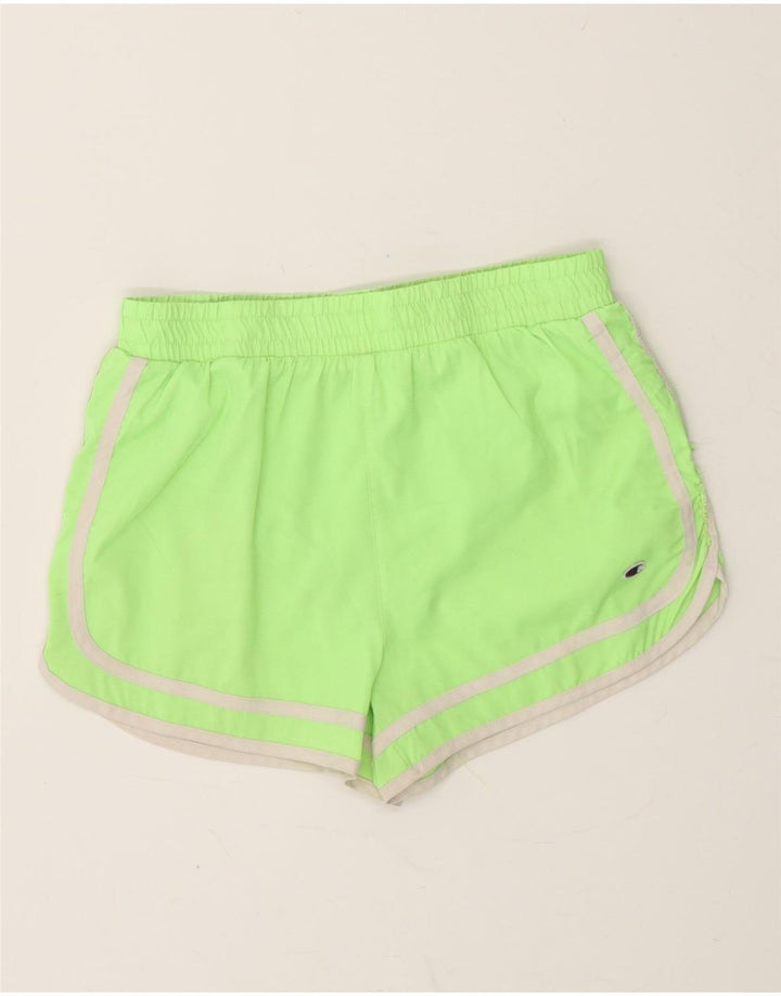 CHAMPION Womens Sport Shorts UK 18 XL Green Polyester Vintage Champion and Second-Hand Champion from Messina Hembry 