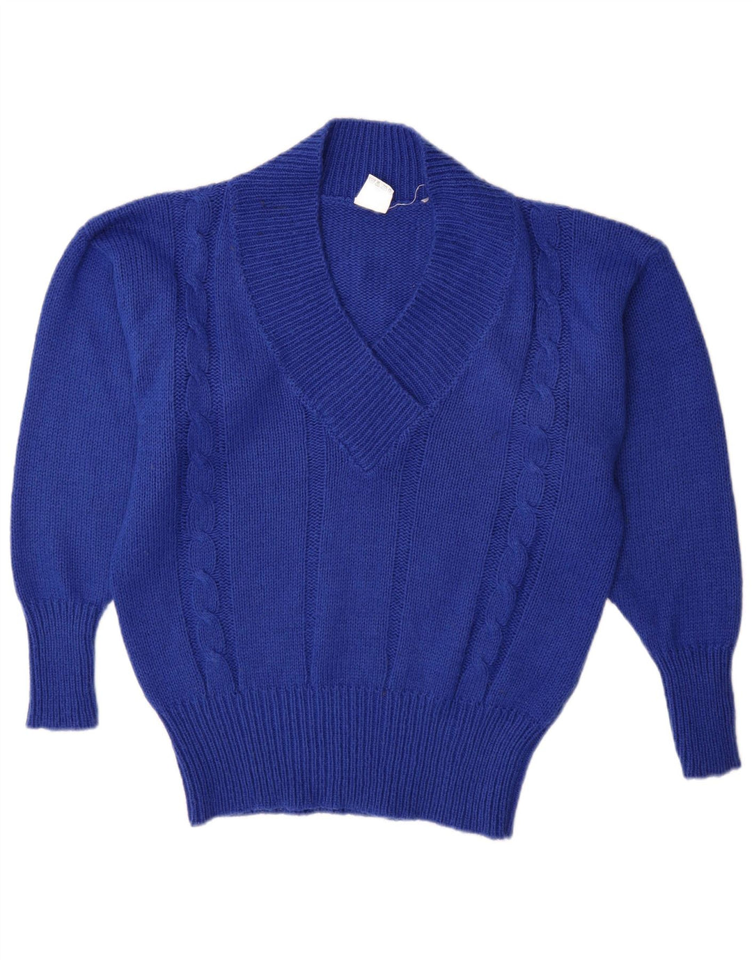 Damski sweter C & A z dekoltem w kształcie litery V, EU 40/42, średni niebieski akryl