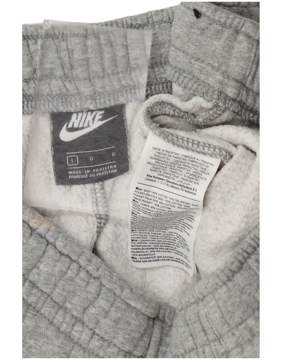 Męskie spodnie dresowe Nike, duże, szare, bawełniane