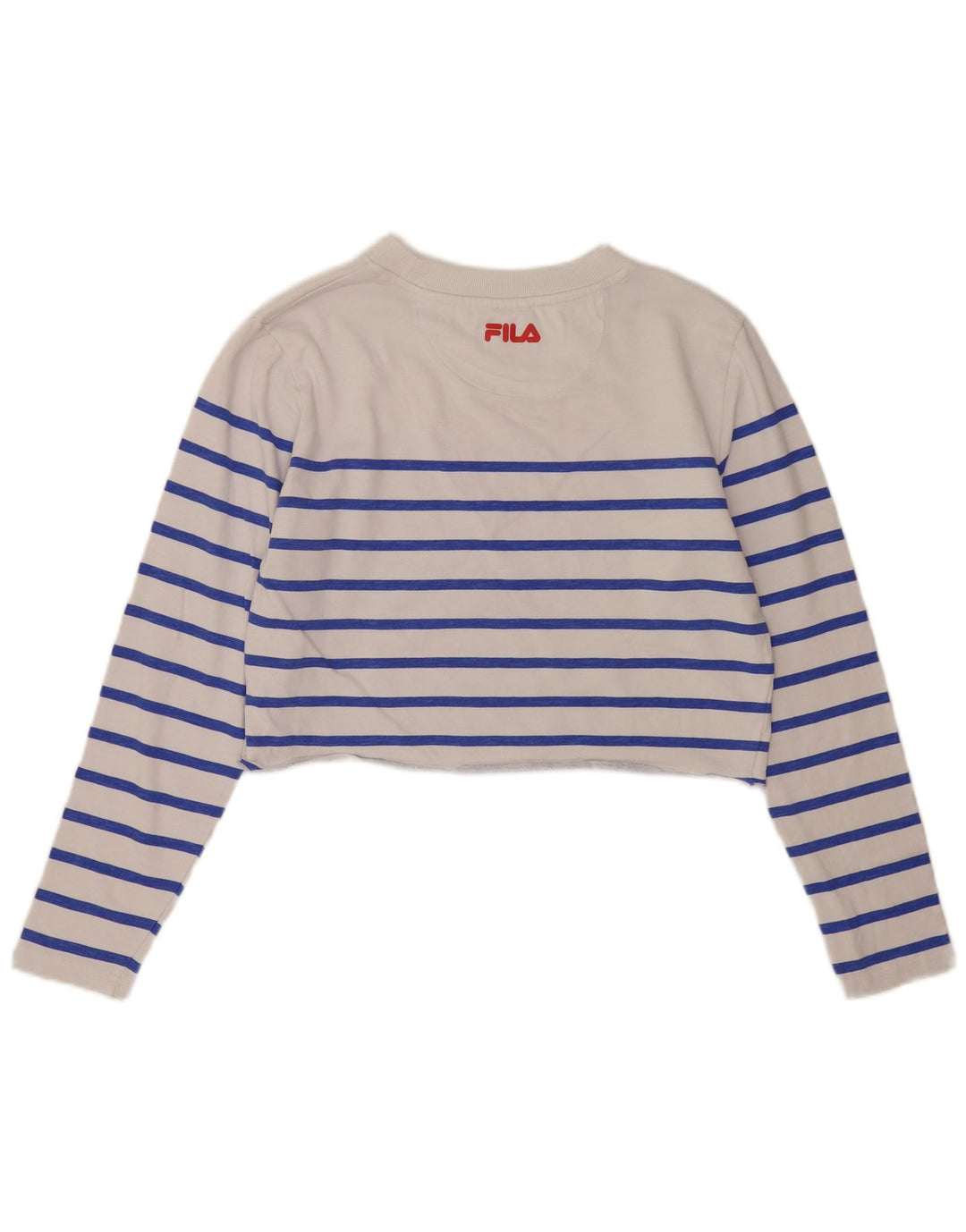 Damski top Fila Crop Graphic z długim rękawem, UK 14, średnie białe paski