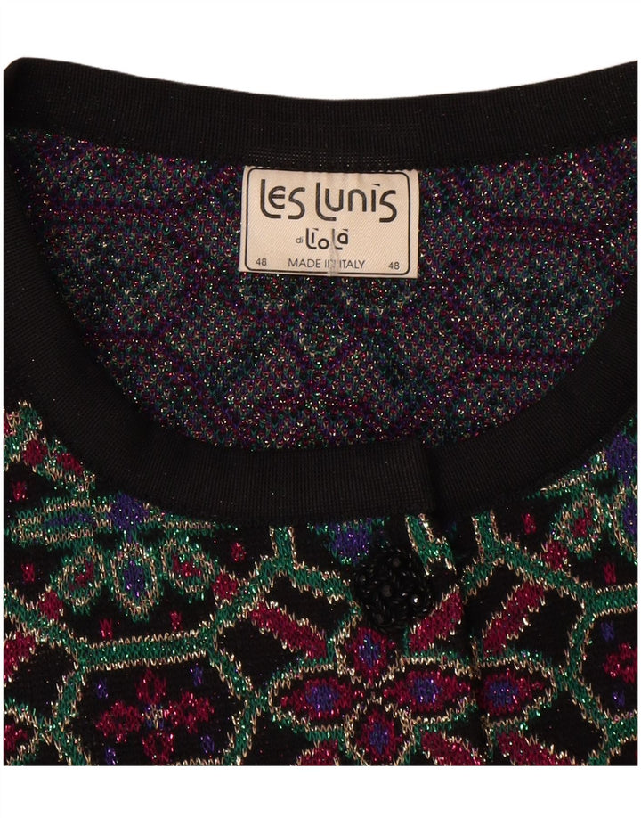 Damski sweter rozpinany Les Lunis IT 48 XL Wielobarwna, geometryczna wełna