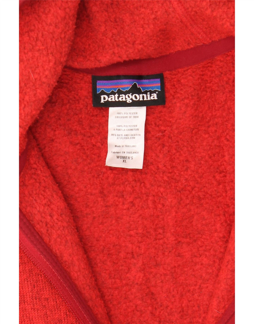 PATAGONIA Damski sweter z kapturem i zamkiem UK 18 XL, czerwony poliester