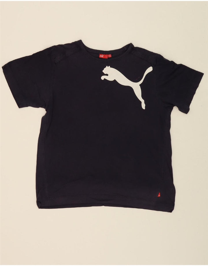 PUMA Mens Graphic T-Shirt Top Large Navy Blue Vintage Puma and Second-Hand Puma from Messina Hembry 
