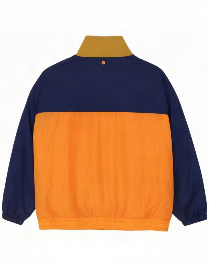 Męska bluza dresowa w stylu vintage, średnia pomarańczowa, nylonowa bloki kolorów