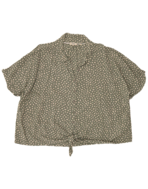 Damska bluzka koszulowa FAT FACE wiązana z przodu UK 20 2XL w kolorze zielonym