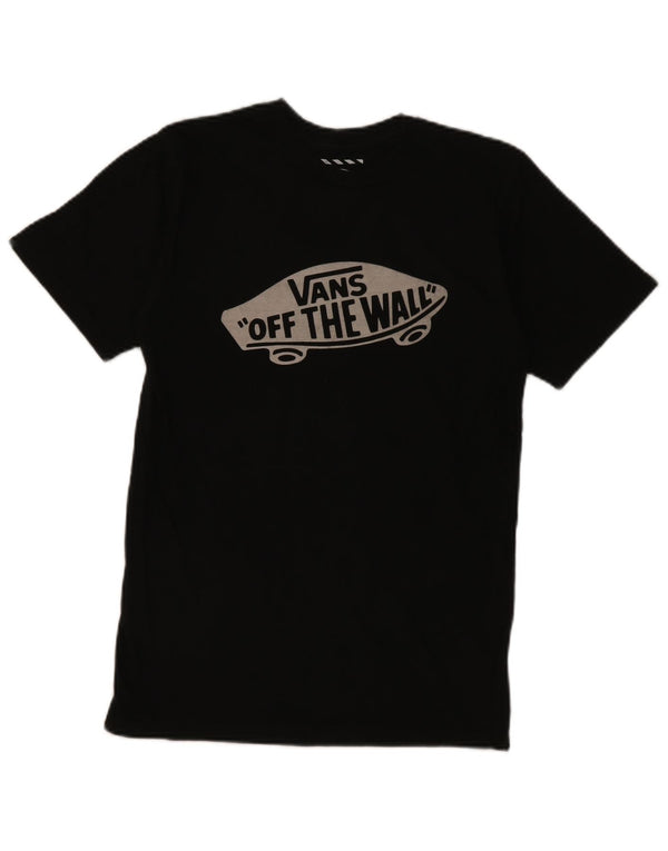 Męski T-shirt z grafiką Vans o dopasowanym kroju, mały, czarny, bawełniany