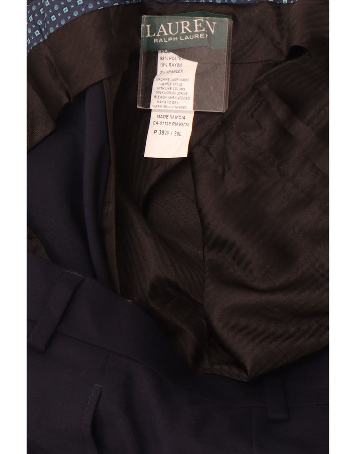 POLO RALPH LAUREN Męskie proste spodnie garniturowe W38 L30 Granatowy poliester