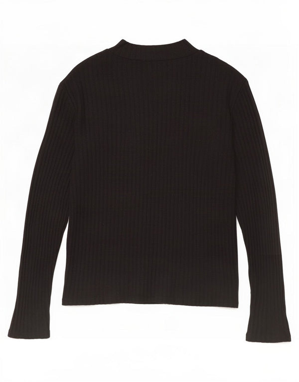 Zara Womens Top Long Sleeve UK 14 Large Black