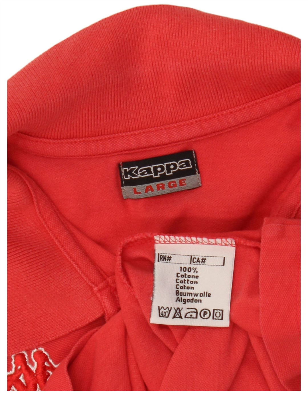 Damska koszulka polo Kappa UK 16, duża, czerwona bawełna