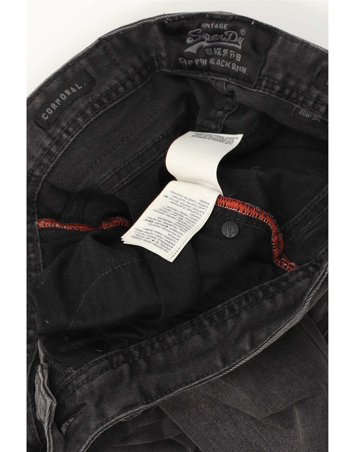 Męskie dżinsy Superdry Corpporal Slim W30 L34 Szara bawełna