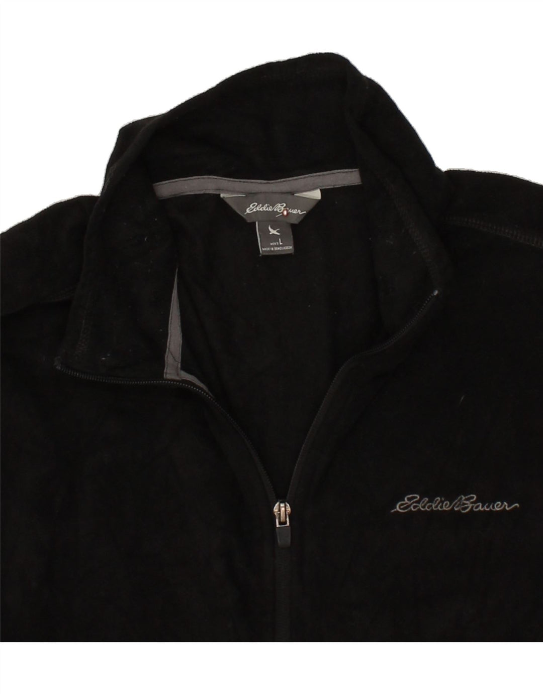 EDDIE BAUER Mens Fleece Jacket UK 40 Large Black Polyester Vintage Eddie Bauer and Second-Hand Eddie Bauer from Messina Hembry 