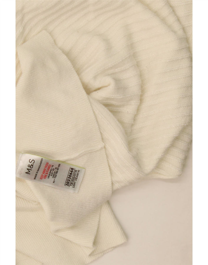 Marks & Spencer Damski sweter z dekoltem w łódkę, UK 14, średni złamanej bieli