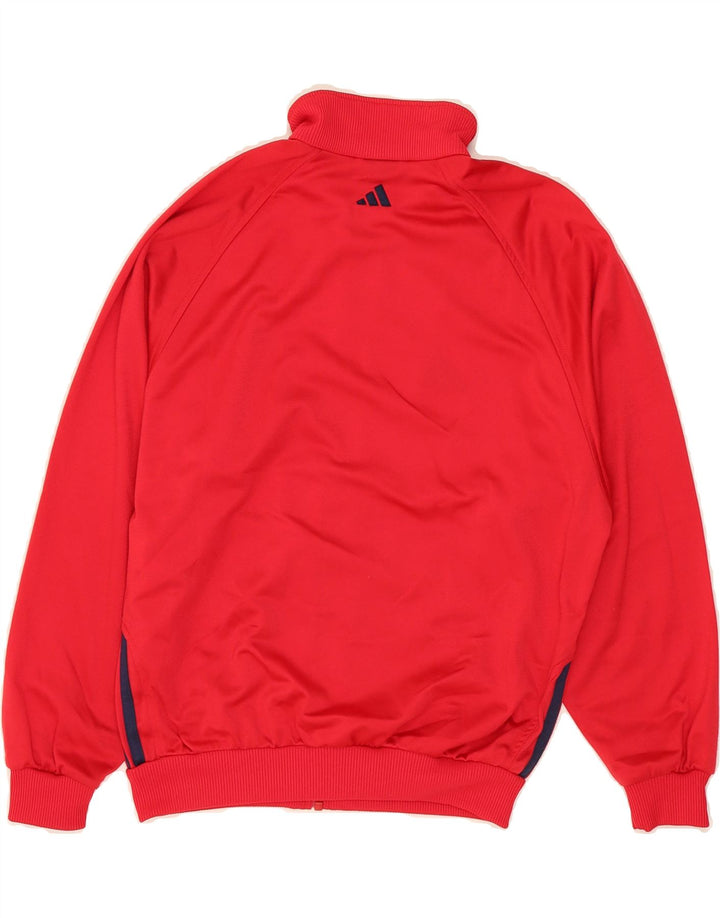 ADIDAS Boys Tracksuit Top Jacket 11-12 Years Red Polyester Sports Vintage Adidas and Second-Hand Adidas from Messina Hembry 