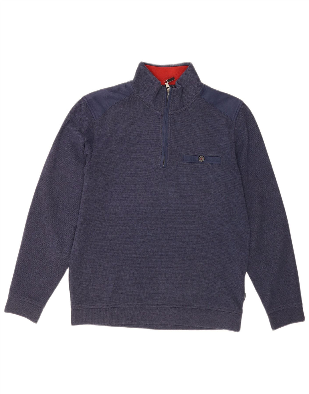 Męski sweter Ted Baker z zamkiem błyskawicznym, rozmiar 2, mały, granatowy, poliester