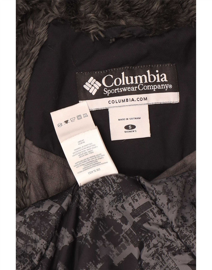 Damska wyściełana kurtka z kapturem Columbia UK 10, mała, czarna nylonowa