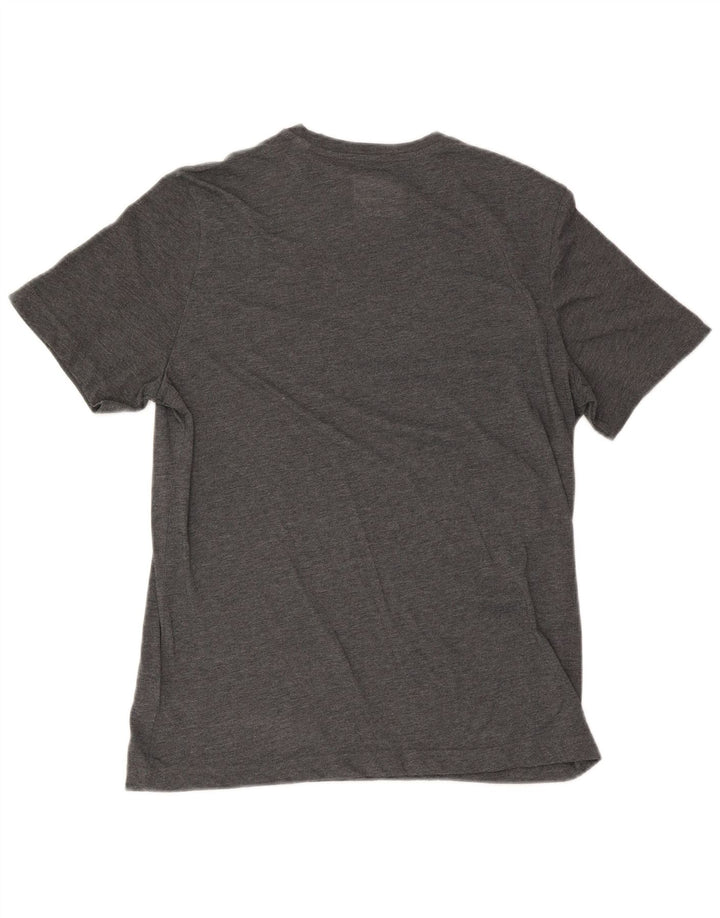 Męski T-shirt Reebok o regularnym kroju z grafiką, duży, szary, nakrapiany poliester