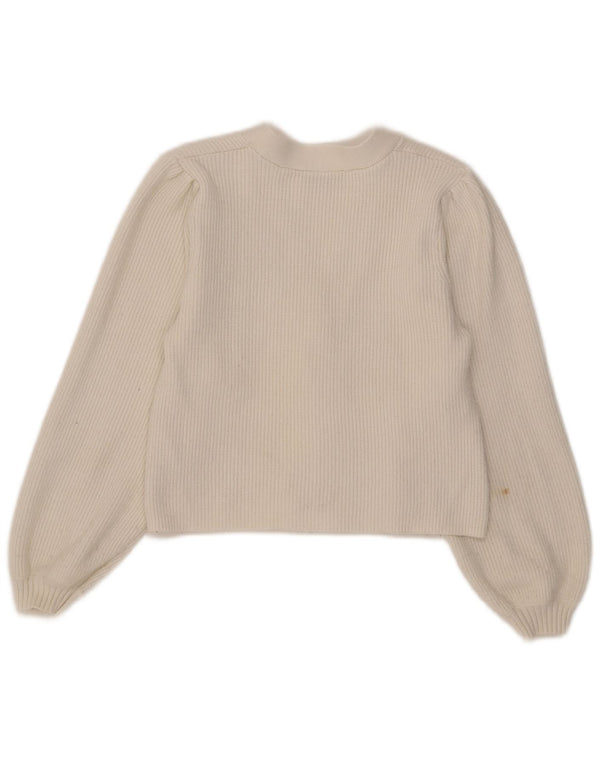 Sweter damski Zara Crop Cardigan UK 12 Średniobiała wiskoza