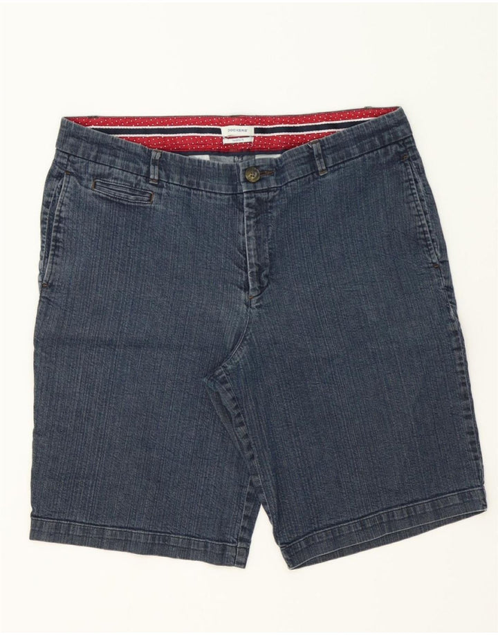 DOCKERS Womens Bermuda Denim Shorts US 12 Large W34  Blue Cotton Vintage Dockers and Second-Hand Dockers from Messina Hembry 