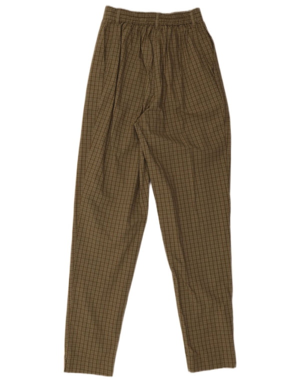 Damskie spodnie Chino Marks & Spencer UK 10 Small W24 L31 Brązowa kratka