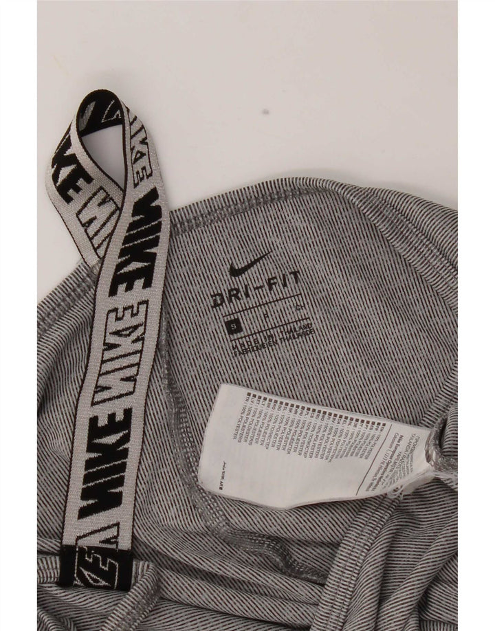 Damska kamizelka Nike Dri Fit Graphic Top UK 8 Mały szary poliester z blokami kolorów