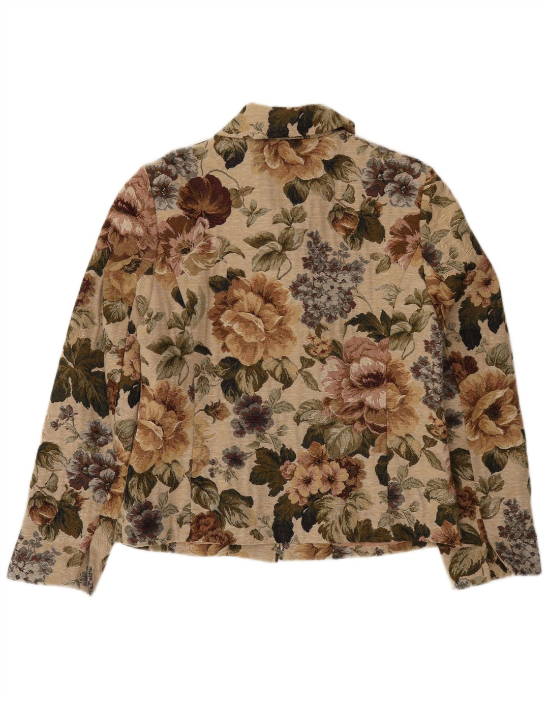 Damska marynarka Landhaus z zamkiem błyskawicznym EU 40, średni beżowy kwiatowy poliester