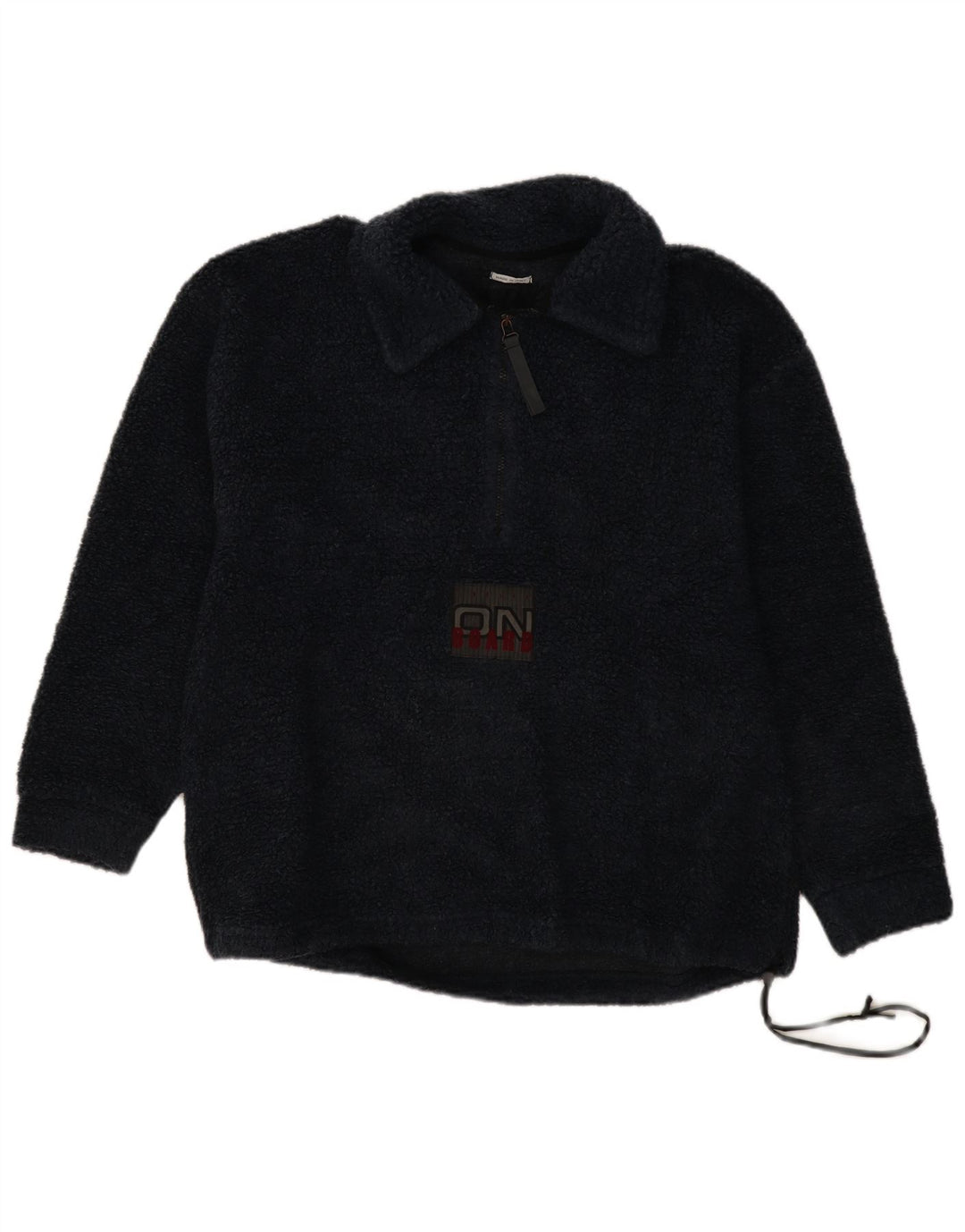 Męski sweter polarowy Belfe Oversize z grafiką, w kolorze średniego granatu