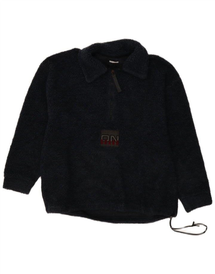 Męski sweter polarowy Belfe Oversize z grafiką, w kolorze średniego granatu
