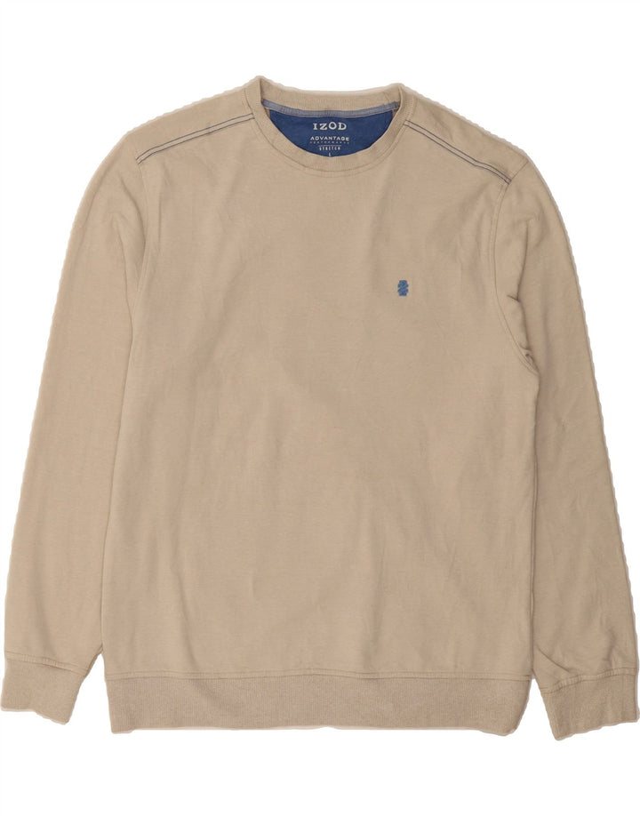 IZOD Mens Sweatshirt Jumper Large Beige Polyester Vintage Izod and Second-Hand Izod from Messina Hembry 