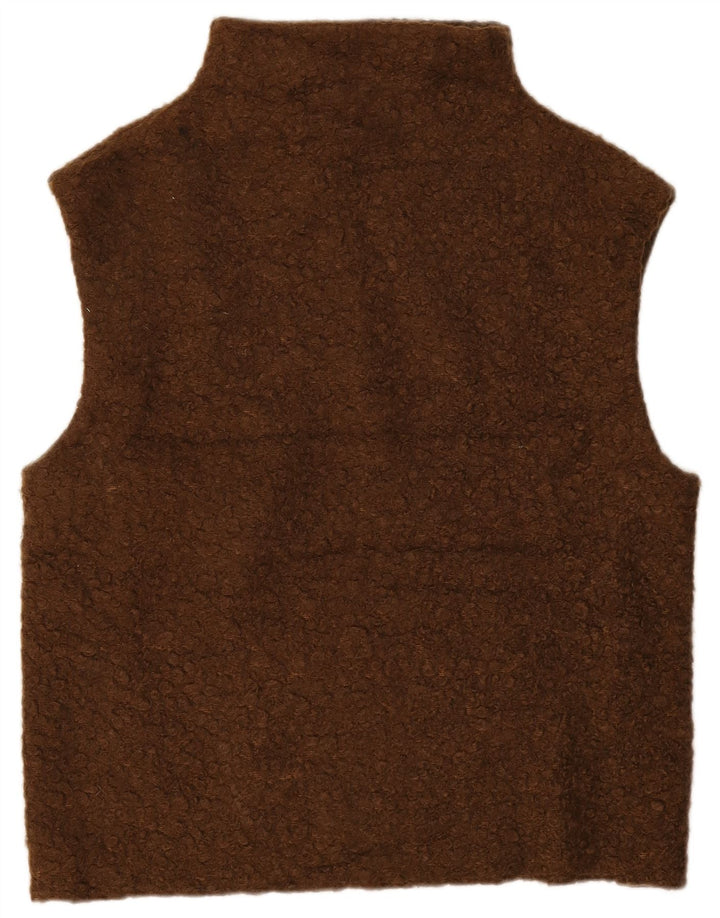 ZARA Mens Sleeveless Fleece Jumper Medium Brown Polyester