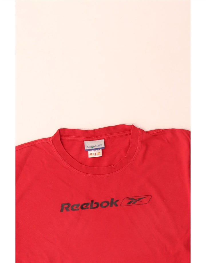 Męska koszulka z grafiką REEBOK, bawełniana, średnia czerwona