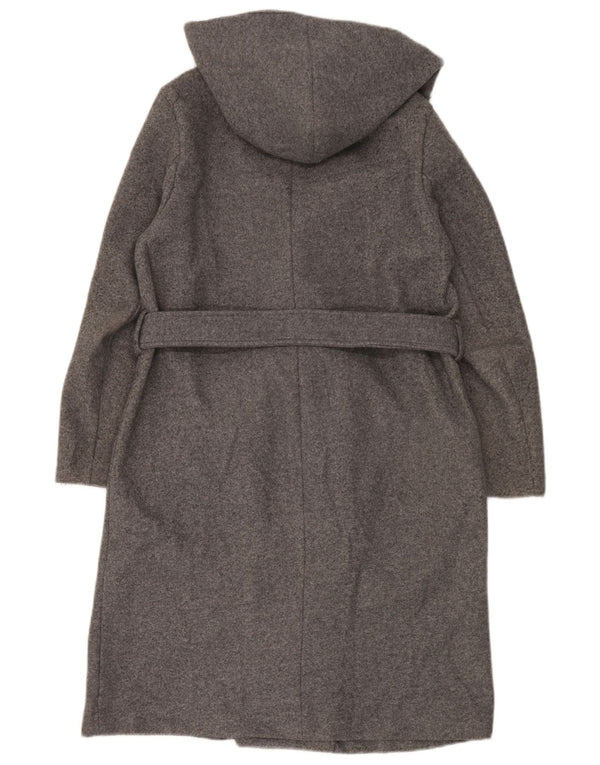 Damski płaszcz oversize z kapturem Zara UK 6 XS, szary poliester