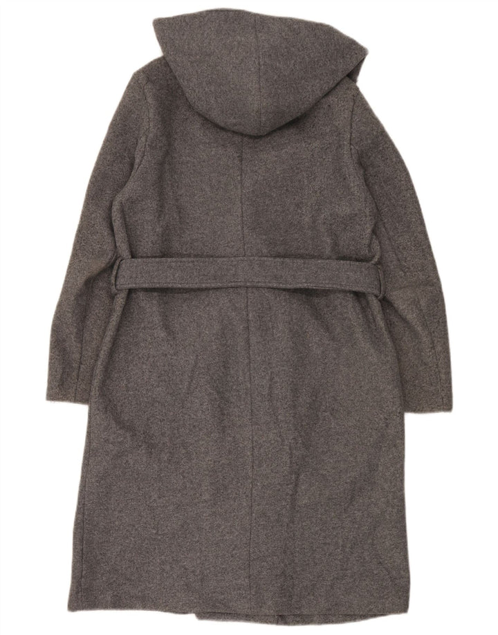 Damski płaszcz oversize z kapturem Zara UK 6 XS, szary poliester