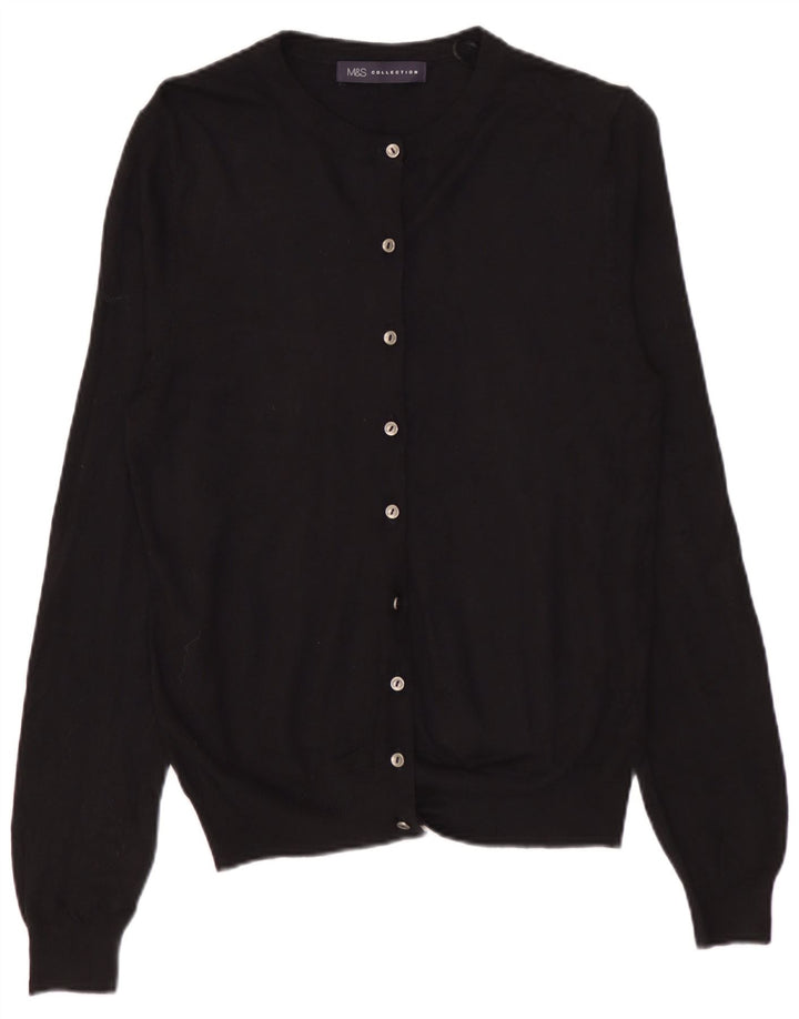 Marks & Spencer Damski sweter kardigan UK 10 Small, czarna wiskoza