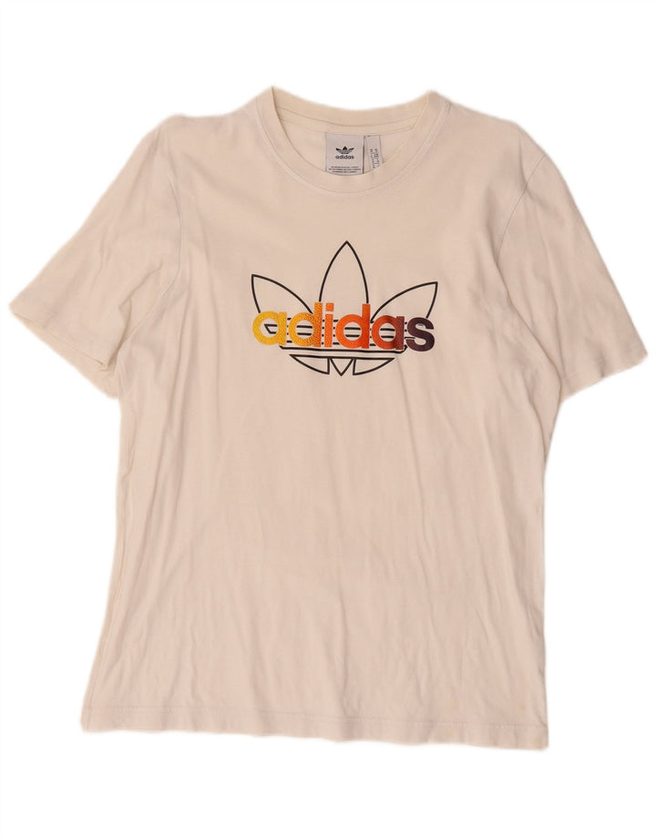 Męska koszulka z grafiką Adidas Top Medium Off White Cotton