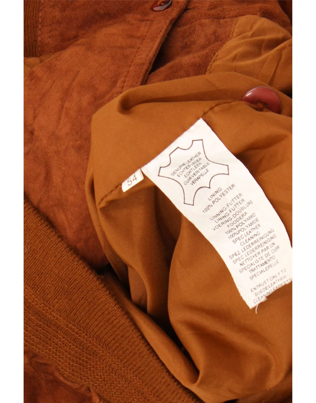 Vintage męska zamszowa kurtka bomber EU 54 2XL brązowa