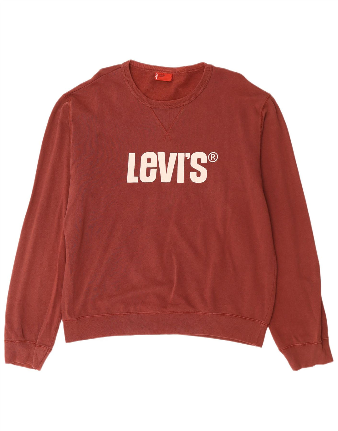 Męski sweter z grafiką Levi's, duży, bordowy, bawełniany