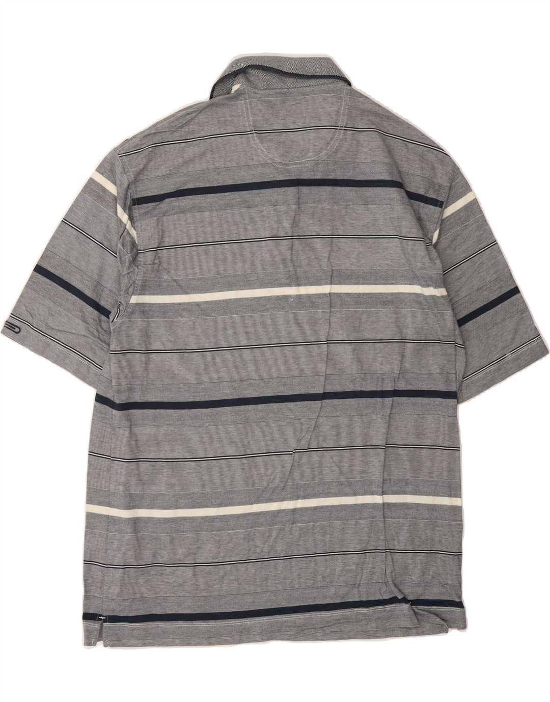 DOCKERS Mens Golf Polo Shirt Large Grey Striped Cotton Vintage Dockers and Second-Hand Dockers from Messina Hembry 
