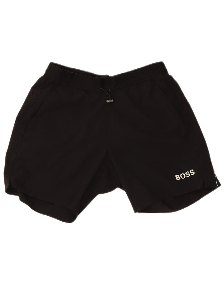 Męskie spodenki sportowe Hugo Boss, małe, czarne, poliestrowe