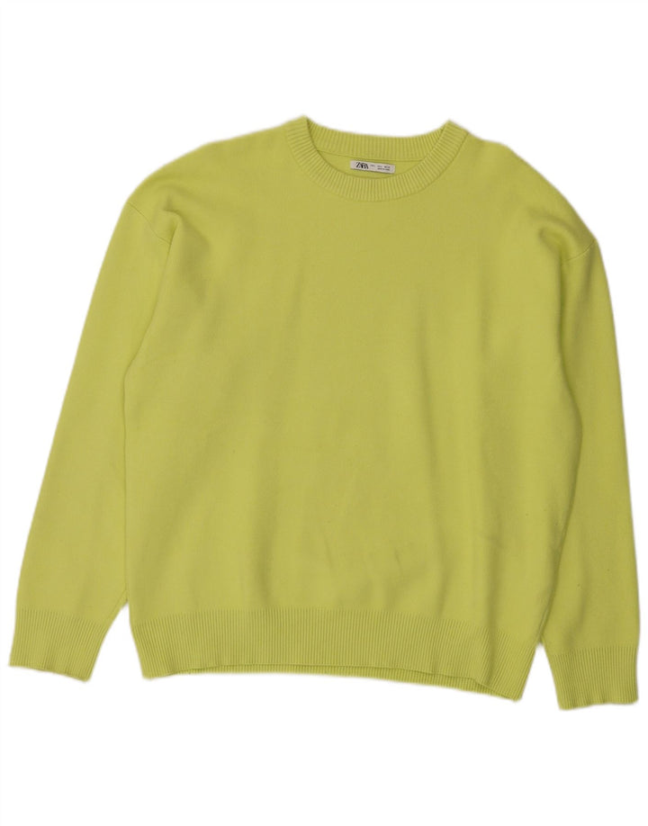 Męski sweter Zara z dekoltem w łódkę, duży, zielony, wiskoza