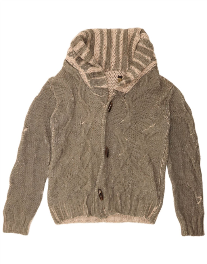 Męski sweter Zara, duży, zielony, w paski, akryl