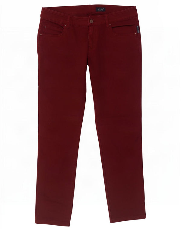 Damskie jeansy Armani Slim W31 L29 Burgundowa bawełna