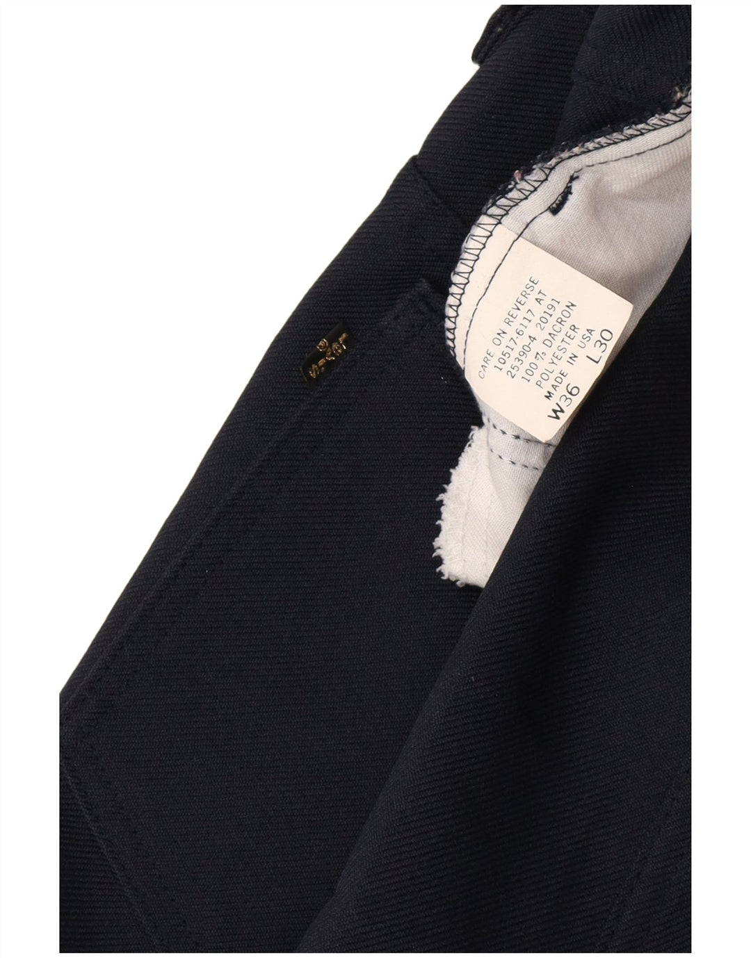 Męskie proste spodnie codzienne LEVI'S W36 L30 Granatowy poliester